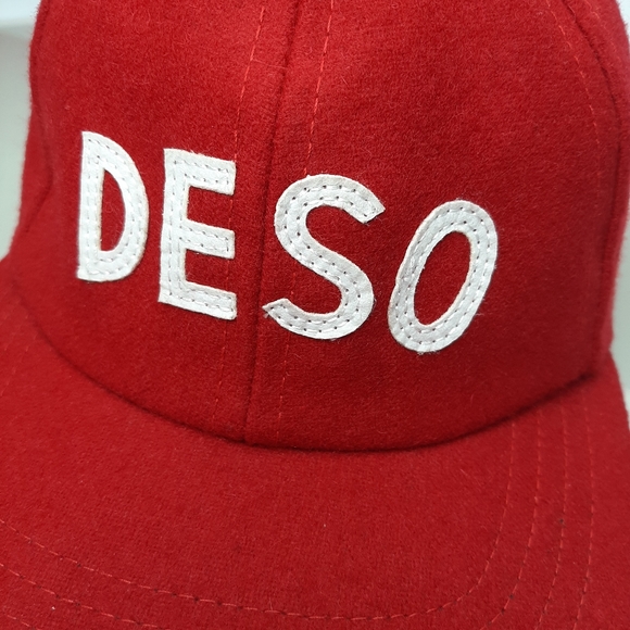 Deso Supply Co USA Adjustable Leather Strap Breathable Red & White Men's - Picture 4 of 10